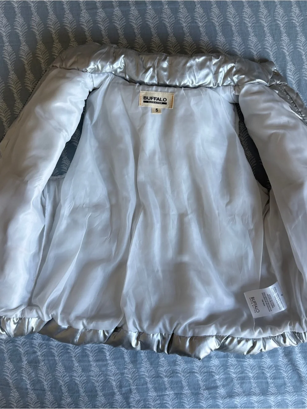 Buffalo David Bitton Kids Metallic Silver Puffer Vest - Lightweight Quilted Vest
